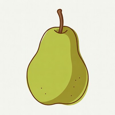 Green pear illustration