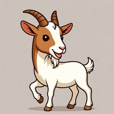 Cute cartoon baby goat