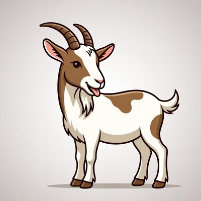 Cartoon goat sticking out tongue