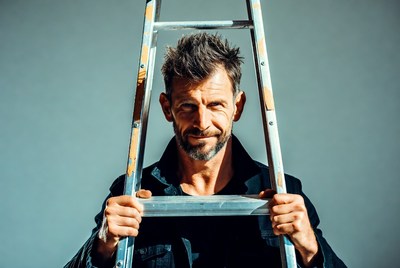 Man holding ladder