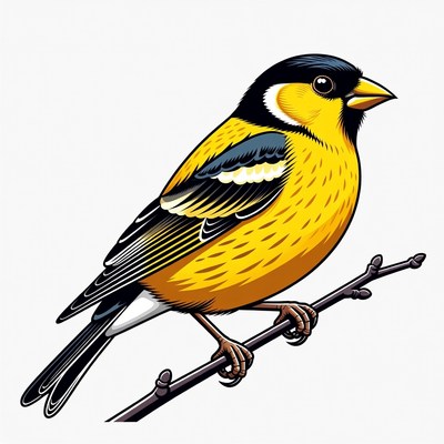 Goldfinch perched on branch