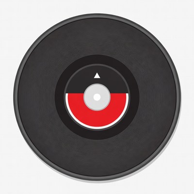 Black vinyl record with red label