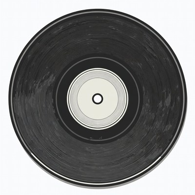 Black Vinyl Record Illustration