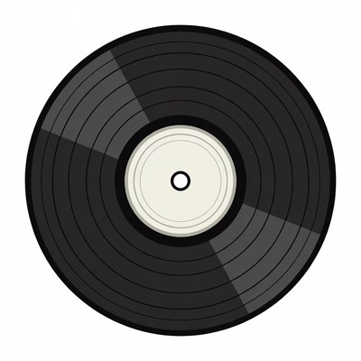 Black Vinyl Record Illustration