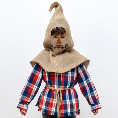 Boy in scarecrow costume