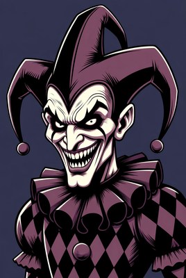 Evil Clown Laughing Illustration