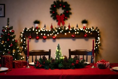 Festive Christmas Dinner Table Setup