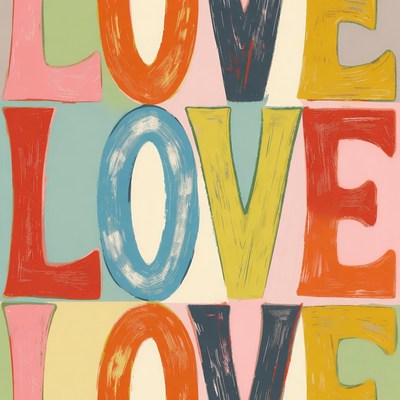 Colorful Hand-Drawn LOVE Letters