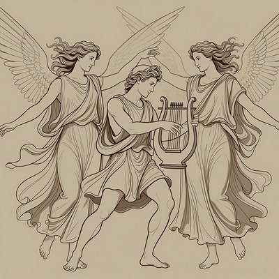 Apollo Playing Lyre with Angels