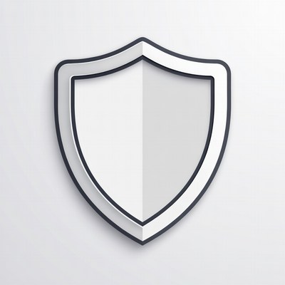 White 3D Shield Icon