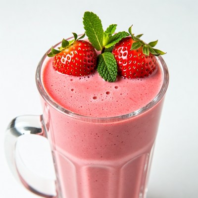 Strawberry Smoothie with Mint