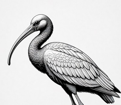 Ibis bird illustration