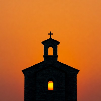 Church Silhouette at Sunset