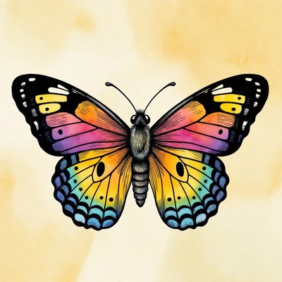 Colorful Watercolor Butterfly Illustration