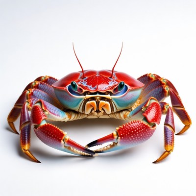 Colorful Red Blue Crab