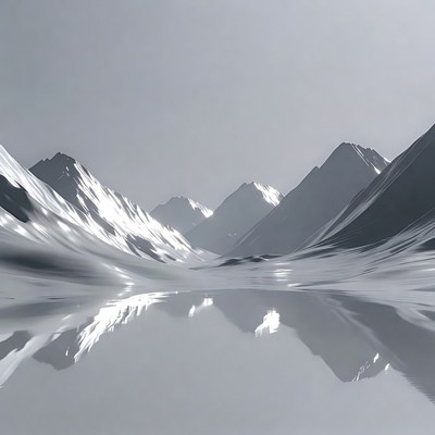 Snowy Mountains Reflecting in Lake