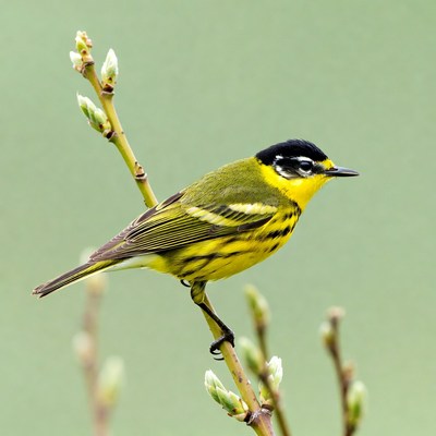 Yellow-rumped Warbler on Spring Branches