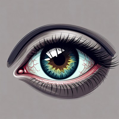Detailed Blue Eye Illustration