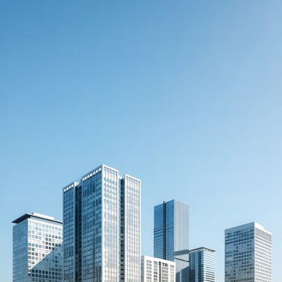 Modern Skyscrapers Against Blue Sky