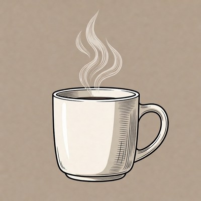Steaming Hot Coffee Cup