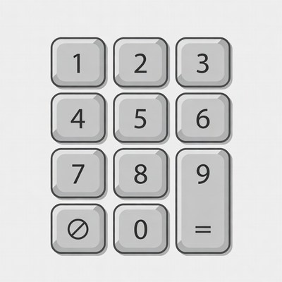 Gray Numeric Keypad Buttons