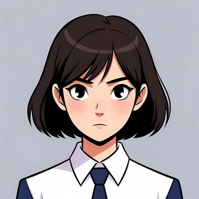 Anime girl with bob haircut