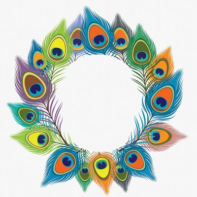 Colorful Peacock Feather Wreath