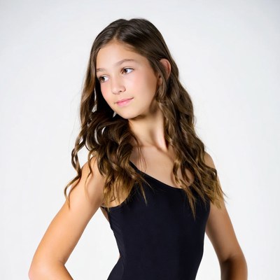 Girl in black tank top profile