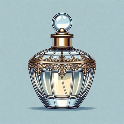 Elegant Perfume Bottle Illustration