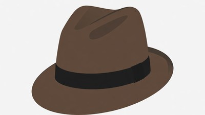 Brown Fedora Hat Illustration