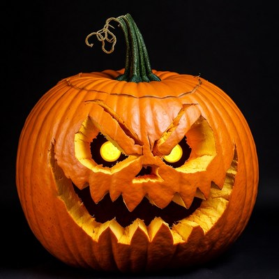 Jack-o'-lantern with glowing eyes