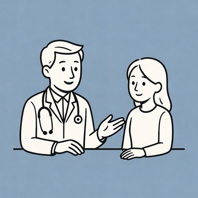 Doctor consulting young woman patient