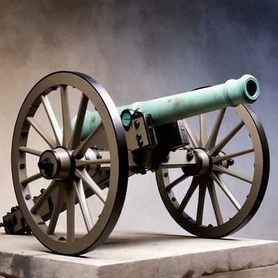 Vintage Green Civil War Cannon