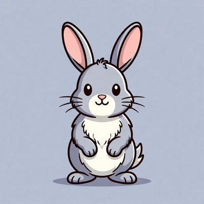 Cute gray bunny illustration