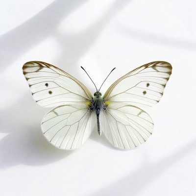 White Butterfly with Green Body