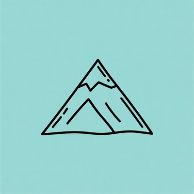 Mountain icon on teal background