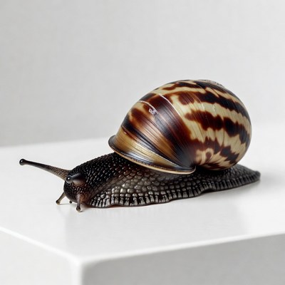 Giant snail on white background