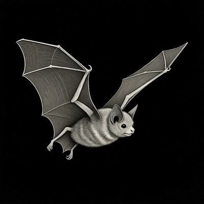 Flying bat illustration
