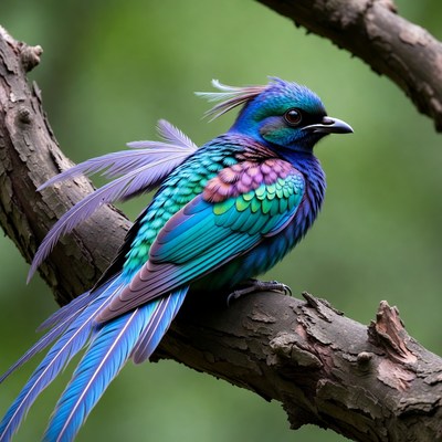 Colorful Resplendent Quetzal on Branch