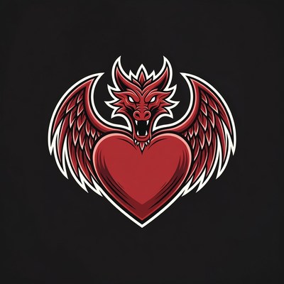 Red Dragon Heart Illustration