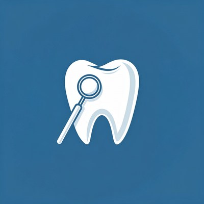 Tooth with Dental Mirror Icon