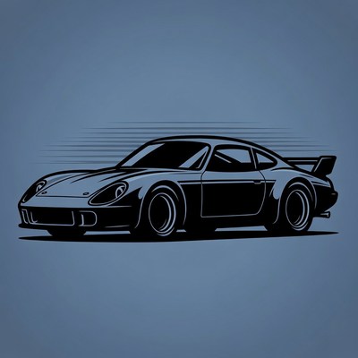 Porsche 935 Silhouette Vector Art