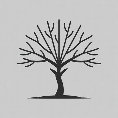 Bare tree silhouette illustration