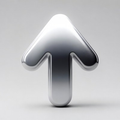 Shiny Silver Up Arrow