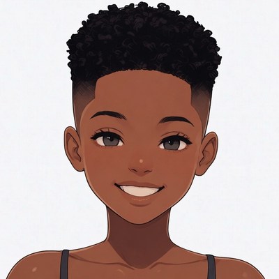 Smiling African-American girl portrait