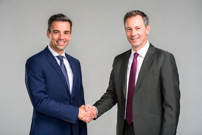 Two businessmen shaking hands