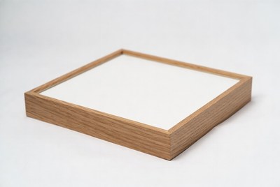 Oak Wood Frame with Blank White Canvas
