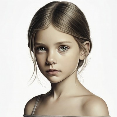 Young girl with green eyes