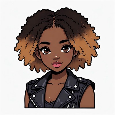 African-American woman with curly hair