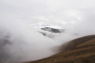 Foggy Mountains in Misty Landscape